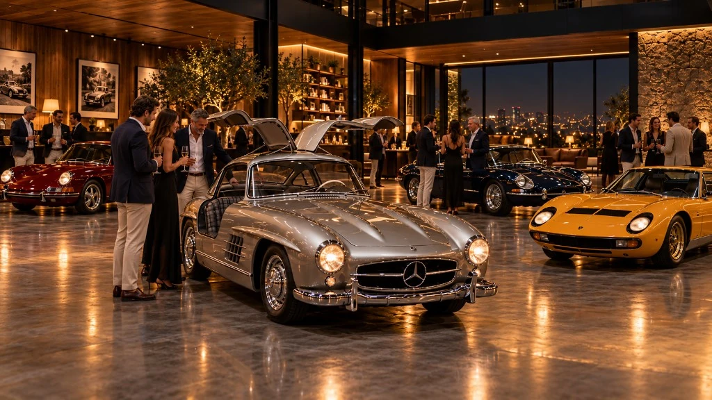 Encontro de colecionadores e automóveis clássicos em ambiente Garage Club